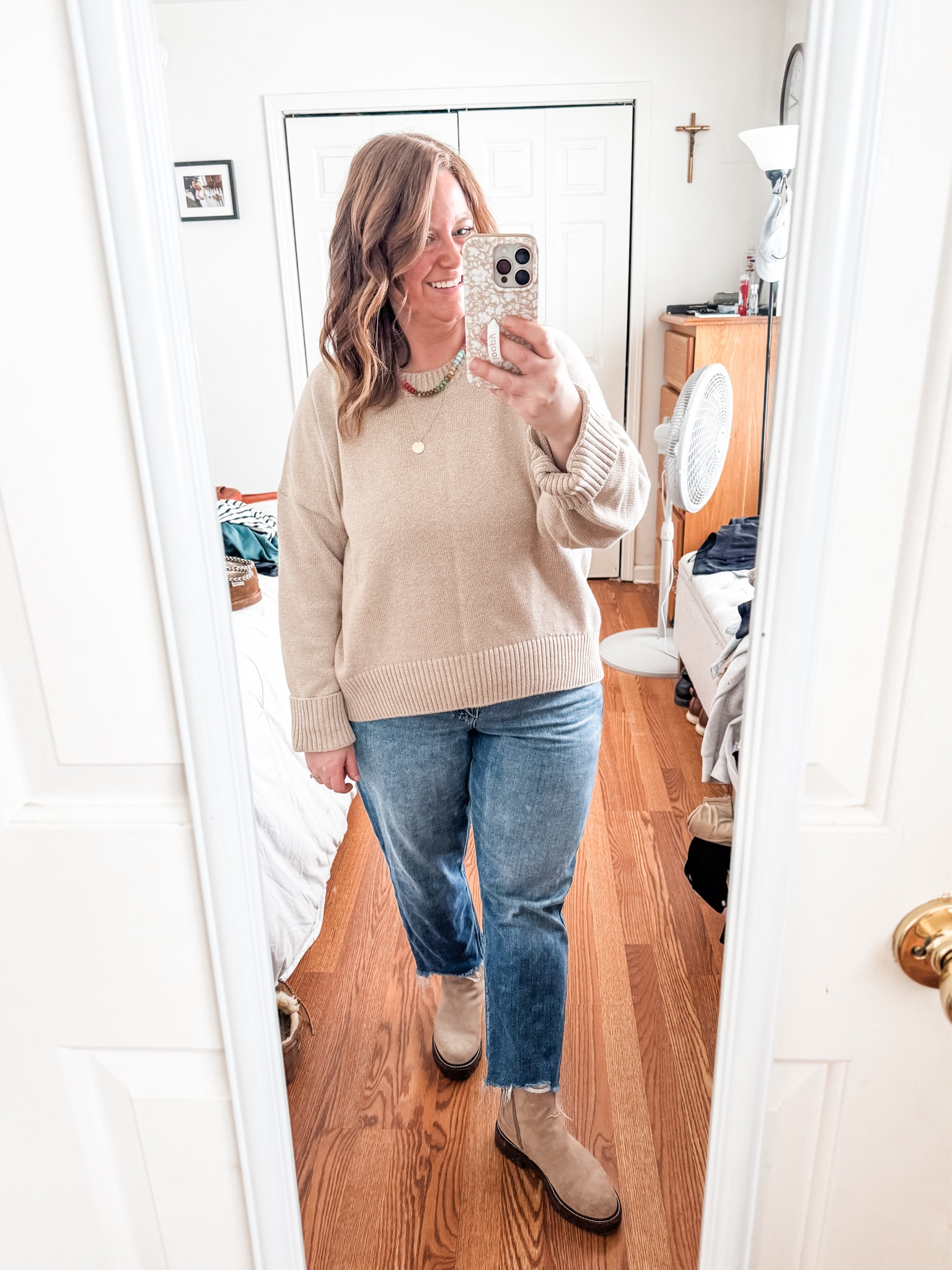 Wearing an XL in my sweater and a 14 x short in my jeans 

#LTKMidsize #LTKmomlife #LTKSeasonal