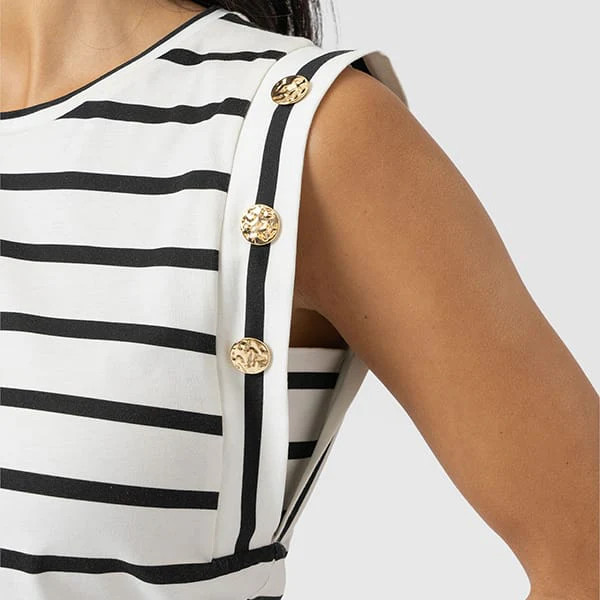 Rowan Tee - Black Stripe | Saint + Sofia