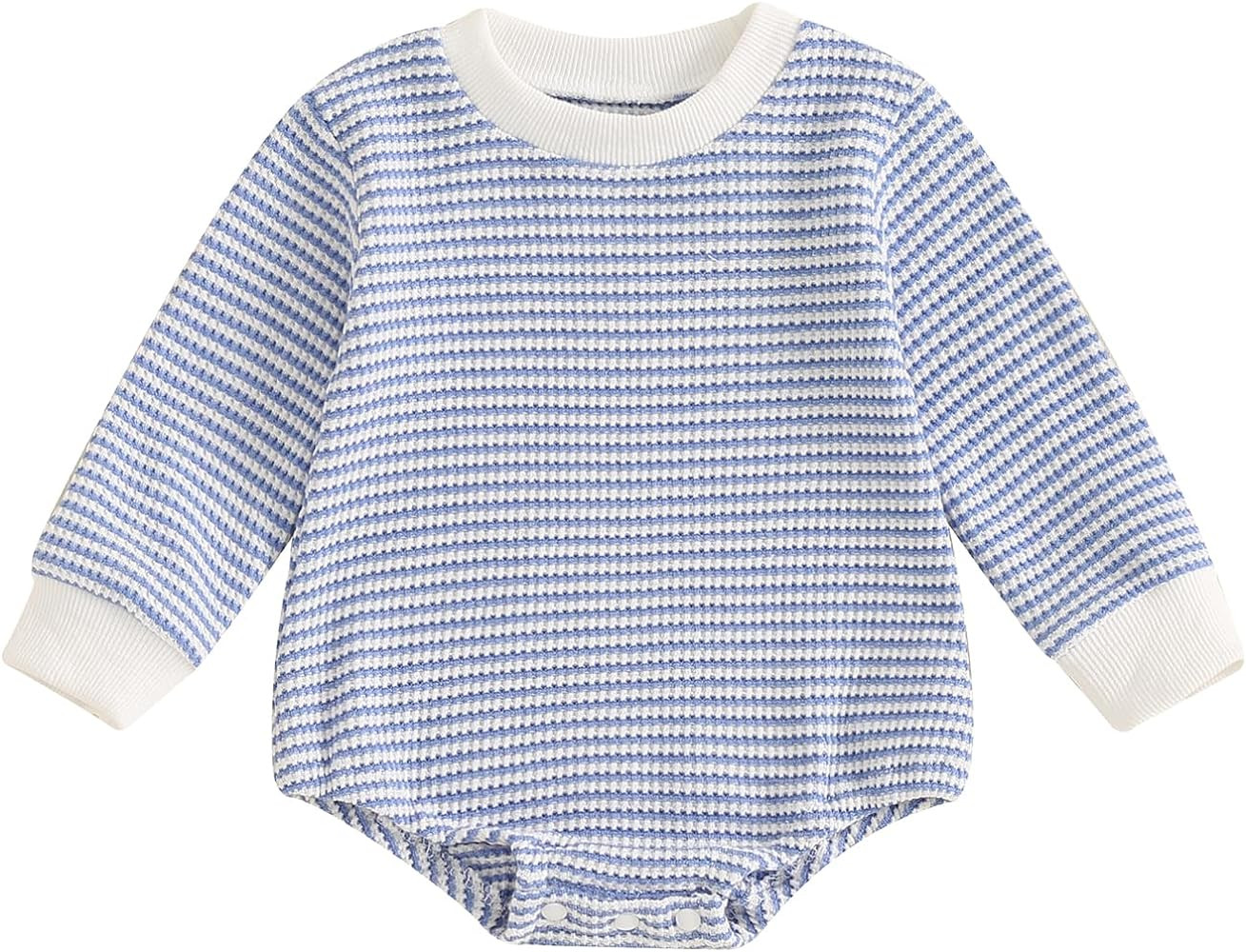 VISGOGO Unisex Baby Boy Girl Striped Romper Waffle Long Sleeve Bubble Oversized Romper Bodysuit T... | Amazon (US)