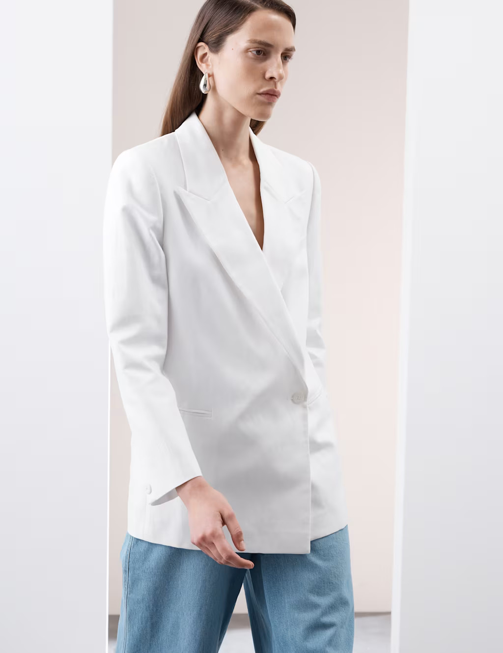 Linen Blend Single Breasted Blazer | Marks & Spencer (UK)