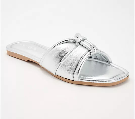 Seychelles Knotted Padded Slides Shades of Cool - QVC.com | QVC