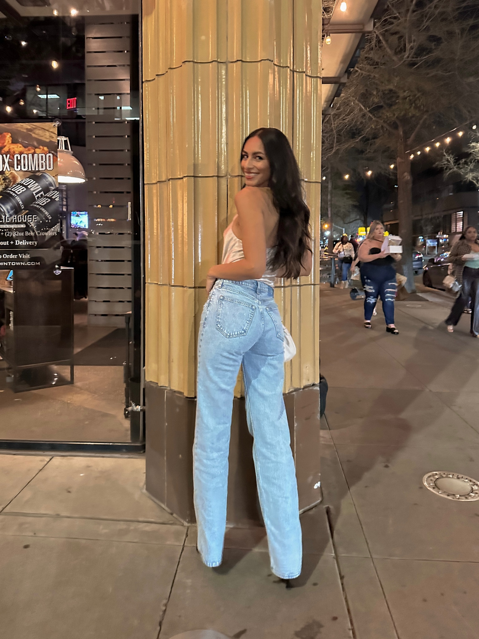 They’re on saleeee
I recommend sizing down!
I’m wearing a 25 extra long (I’m 5’ 10” plus wearing 2” heels here) 

#LTKunder100 #LTKsalealert