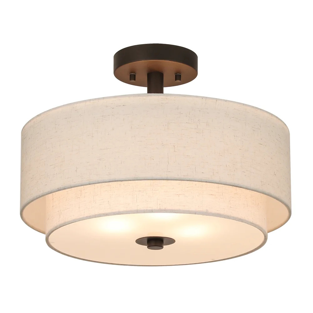 Nichoel Fabric Shade Semi Flush Mount | Wayfair North America