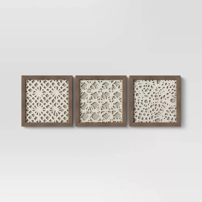 (Set Of 3) 10" x 10" Rice Paper Shadow Box - Threshold™ | Target