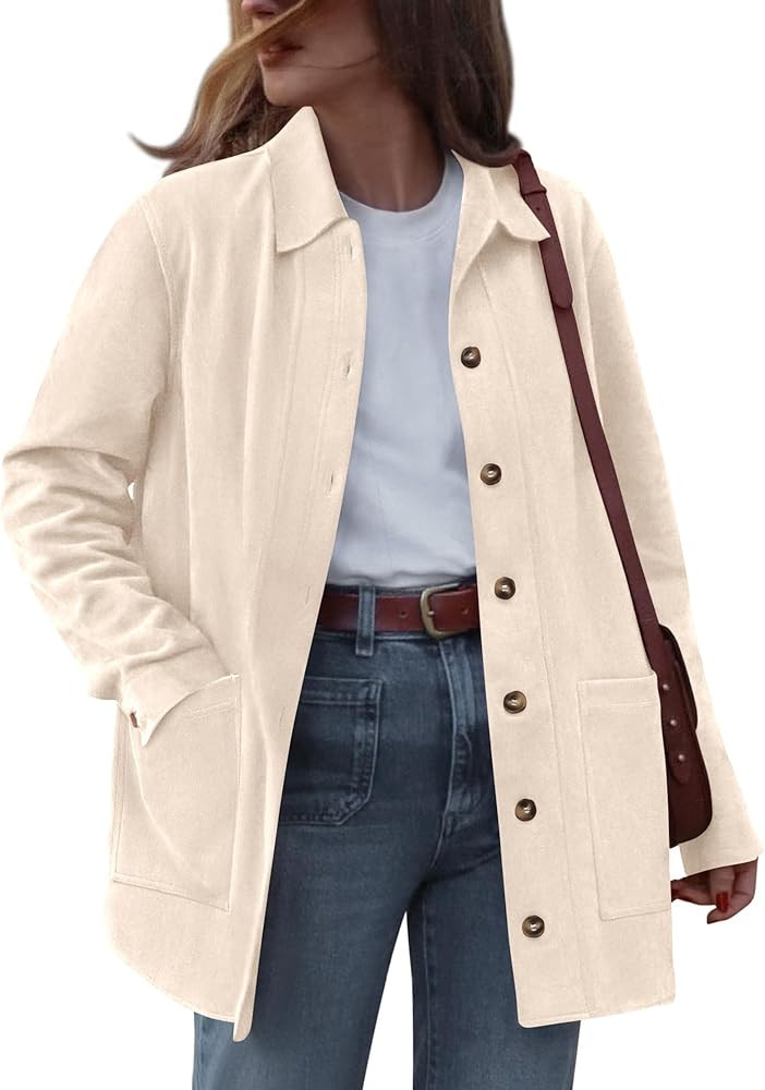 BTFBM Faux Suede Jacket Women Fall Fashion 2025 Leather Jackets Long Sleeve Button Down Winter Co... | Amazon (US)
