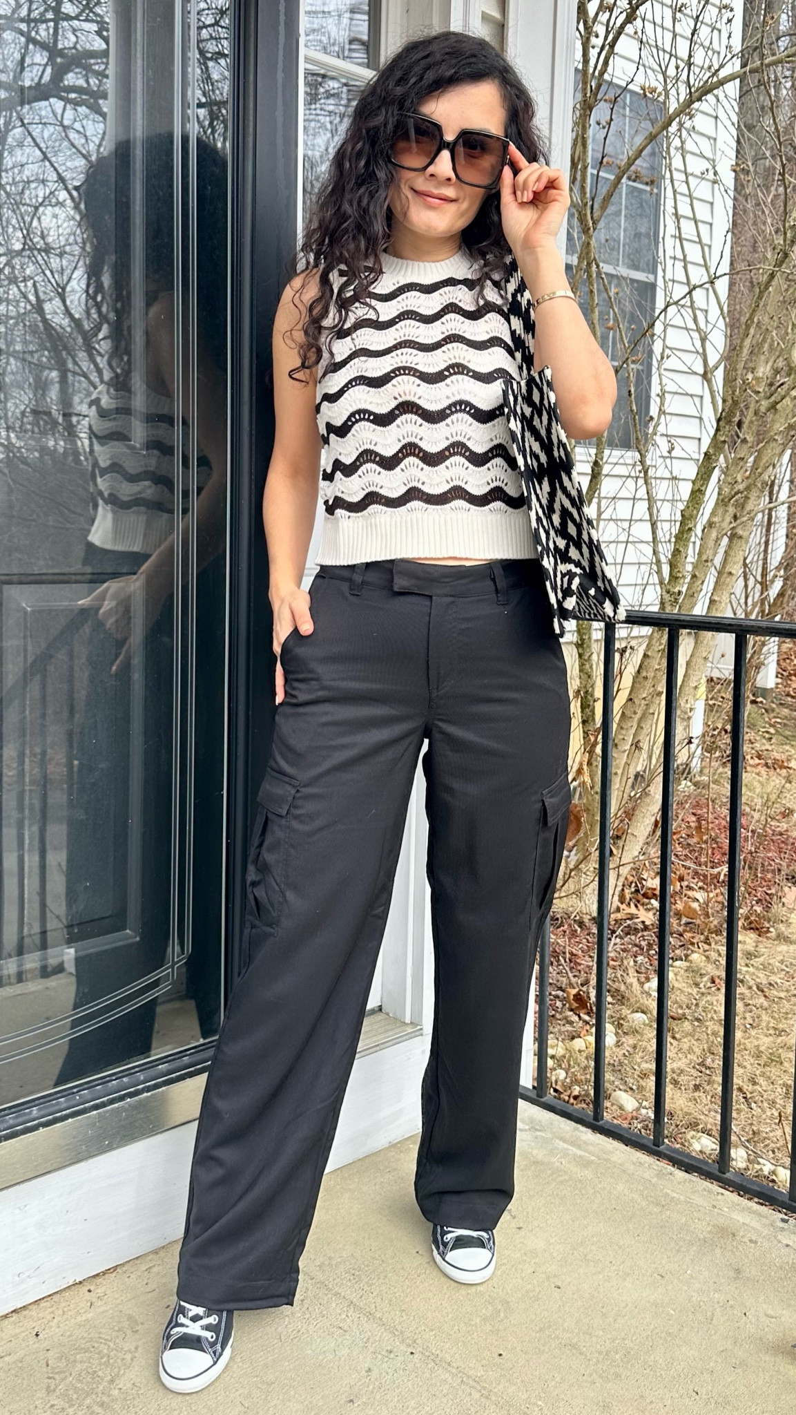 Perfect office casual outfit Cargo pants look Black and White outfit 

#LTKGiftGuide #LTKFind