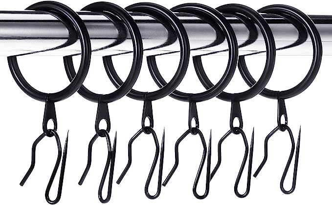 30 Pieces Metal Drapery Curtain Rings Curtain Hanging Rings and 30 Pieces Metal Curtain Drapery P... | Amazon (US)