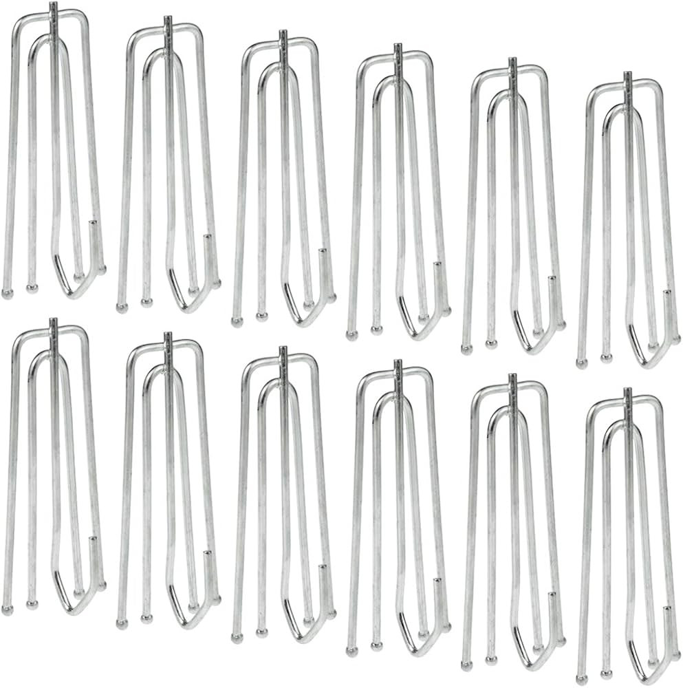 baotongle 50 pcs Stainless Steel Curtain Pleater Tape Hooks Stainless Curtain Pleat Hook, 4 Prong... | Amazon (US)