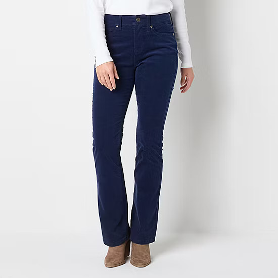 new!St. John's Bay Womens Mid Rise Flare Corduroy Pant | JCPenney