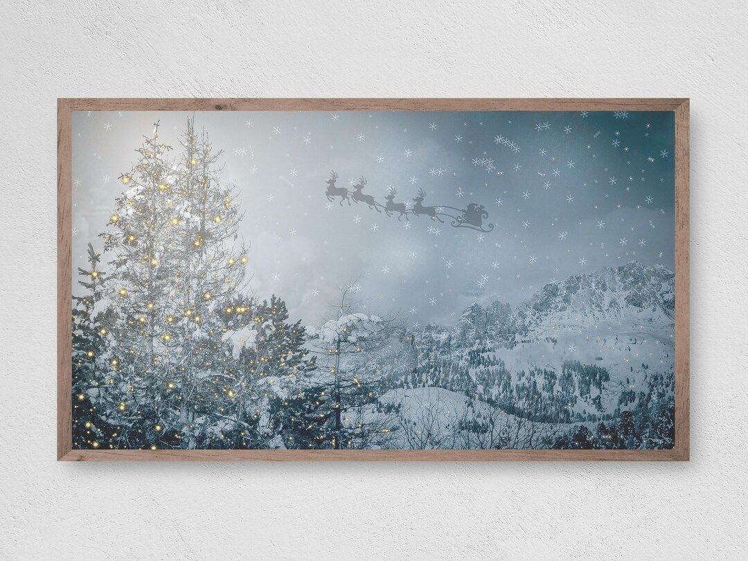 Samsung Frame TV Art for Christmas, Santa's Departure, Winter, Christmas, Snow, Frame TV Art, Sam... | Etsy (US)