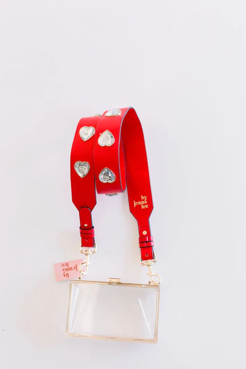 BuddyLove x Jenna Lee | Crystal Heart Purse Strap | Blue/Red | BuddyLove