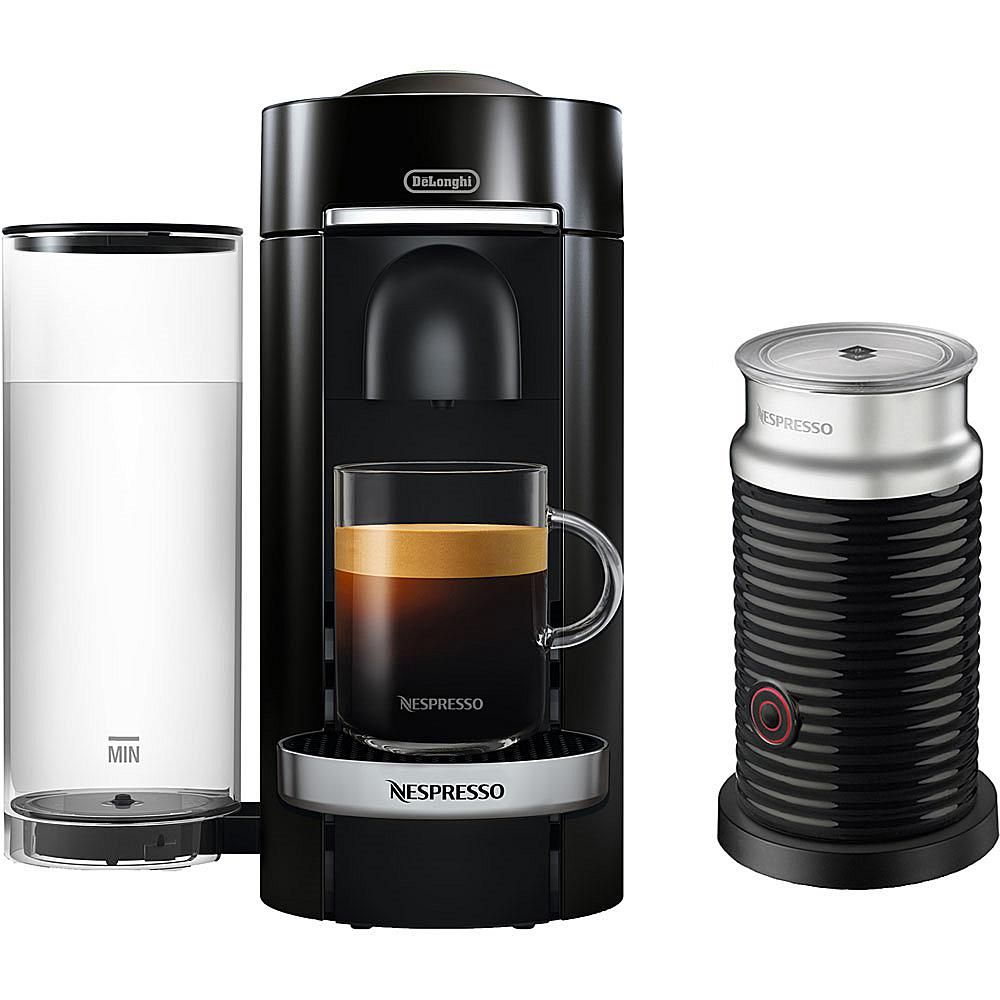 Nespresso VertuoPlus Black Single-Serve Machine w/Aeroccino Frother | HSN