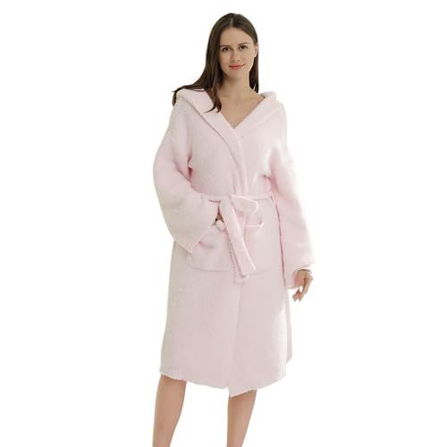 Women's Knit Lightweight Absorbent Robes, Soft Spa Bathrobe Loungewear with Pockets | Amazon (US)