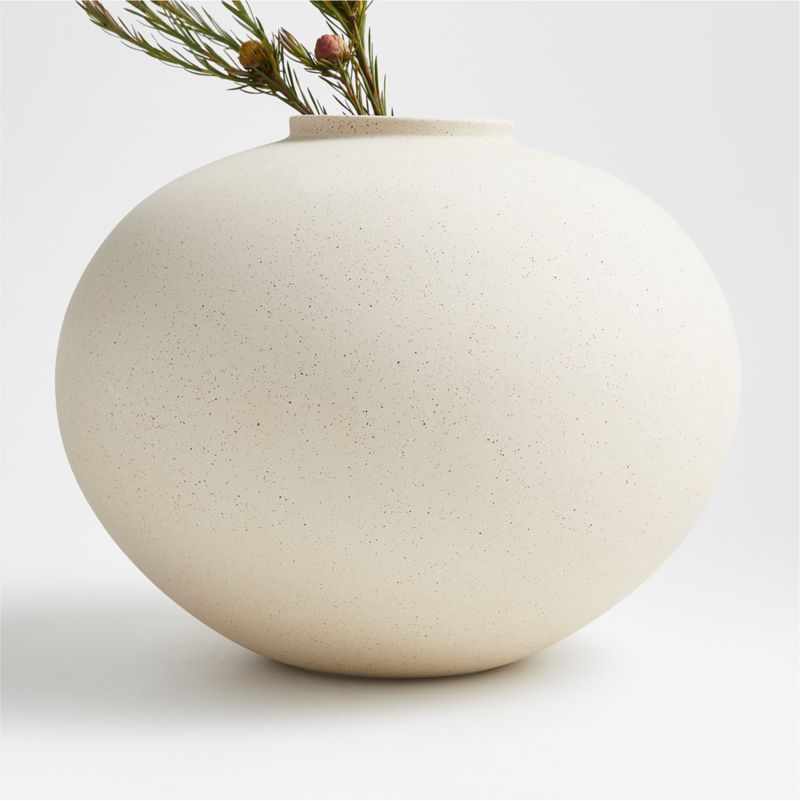 Jimena Natural Round Vase + Reviews | Crate & Barrel | Crate & Barrel