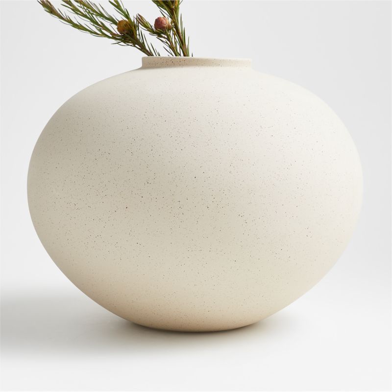 Jimena Natural Round Vase + Reviews | Crate and Barrel | Crate & Barrel