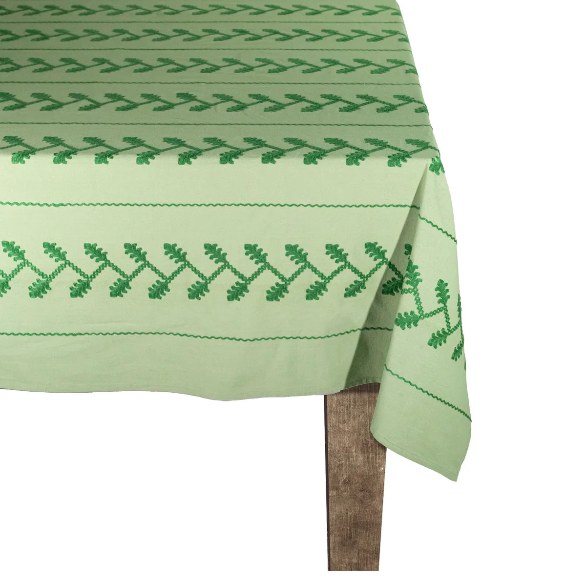 Tonal Green Vine Tablecloth | Over The Moon