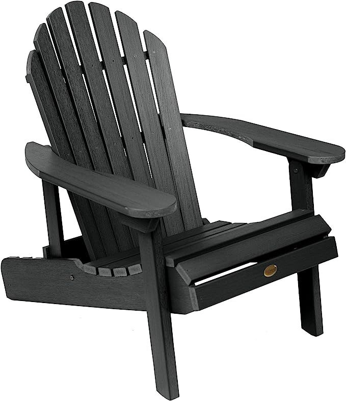 Highwood AD-CHL1-BKE Hamilton Made in the USA Adirondack Chair, Adult Size, Black | Amazon (US)