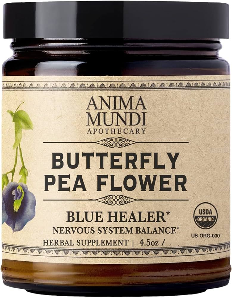 Anima Mundi Butterfly Pea Flower Powder - Organic Blue Healer Nervous System Support - Pure Butte... | Amazon (US)