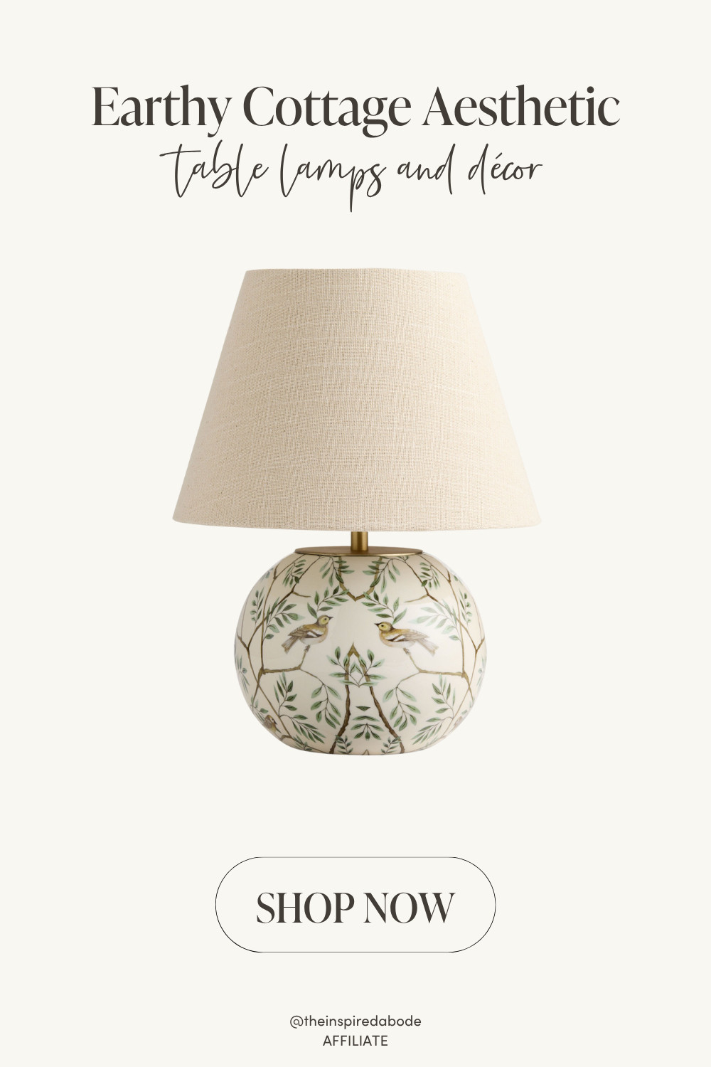 The prettiest statement lamp for an earthy home – hand-painted birds, a warm glow, and that perfect earthy cottage-core touch 🤍 

 #LTKSeasonal #LTKHome #LTKFindsUnder100