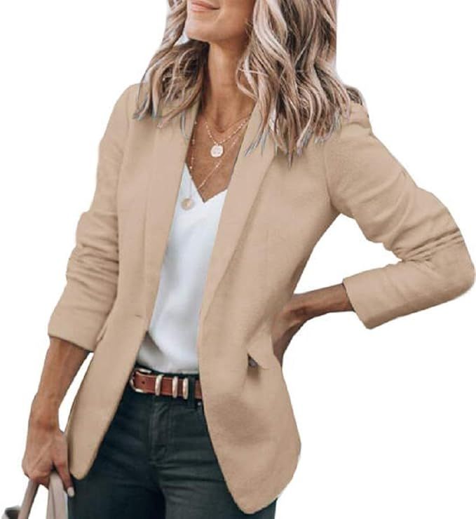 Cicy Bell Womens Casual Blazers Open Front Long Sleeve Work Office Jackets Blazer at Amazon Women... | Amazon (US)