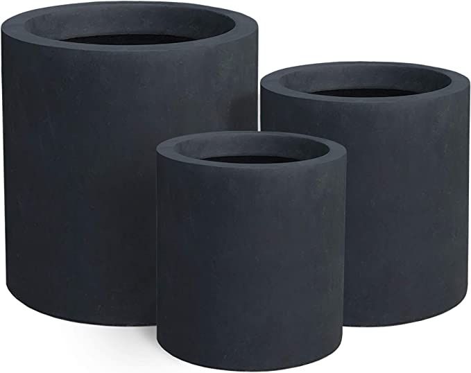 Kante RC0119ABC-C60121 Set of 3 Lightweight Concrete Outdoor Modern Cylindrical Planters, 15.8, 1... | Amazon (US)