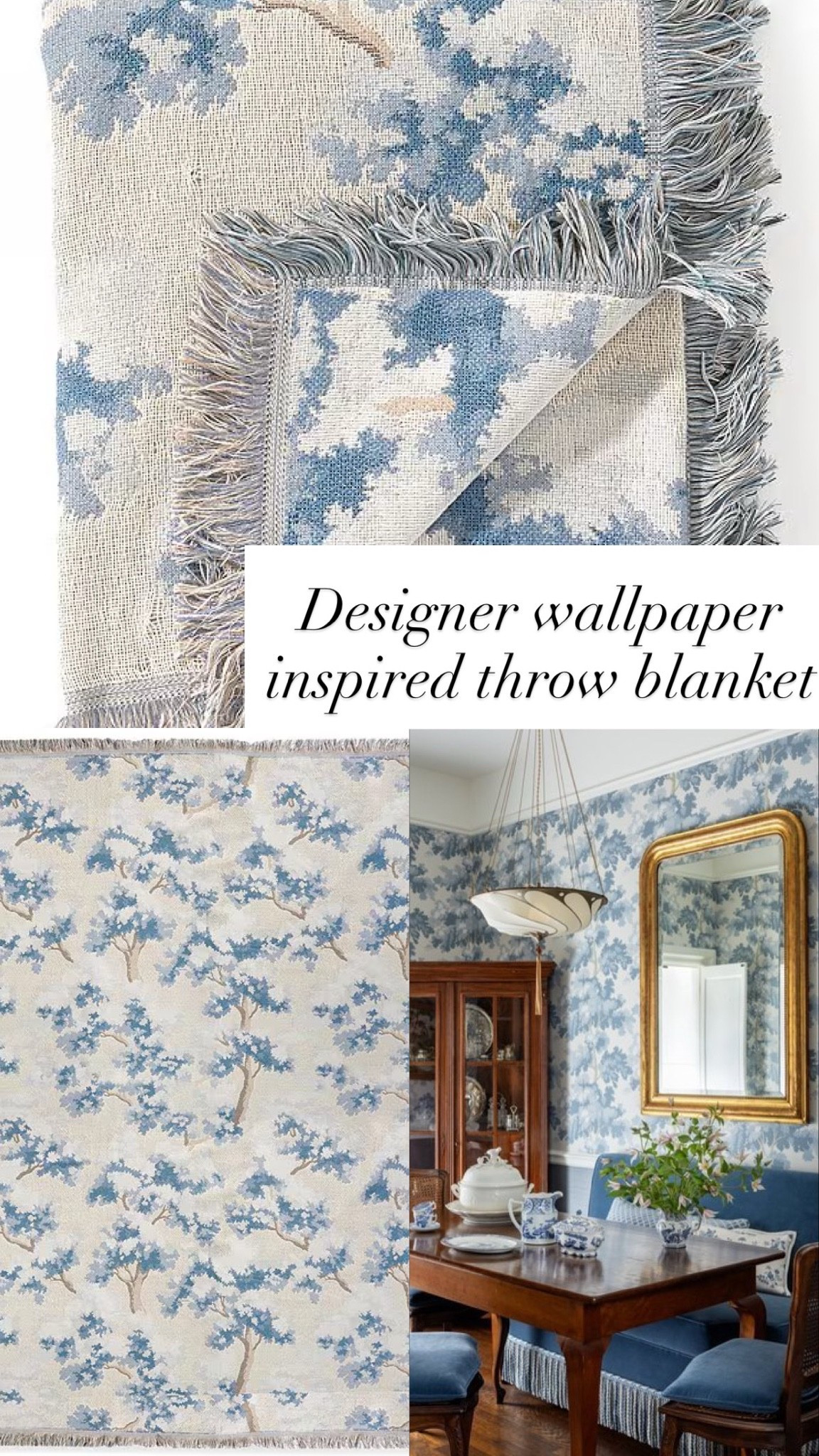 The photo is stock, but my parents do have this Scalamandre wallpaper in their house. So of course I saw the inspiration when I came across this throw blanket!

#LTKHome