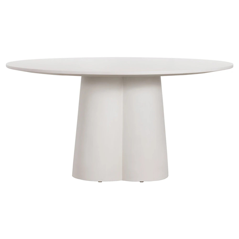 Granada Modern Classic White Concrete Round Dining Table - 60" | Kathy Kuo Home