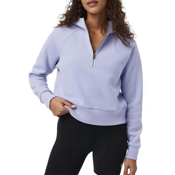 Women's Vuori Restore Yoga 1/2 Zip Pullover Medium Lavender Mist | Scheels Sports