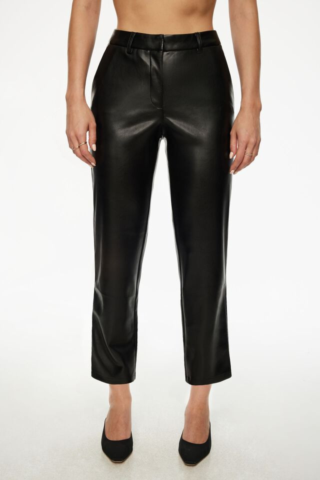 Vika Faux Leather Ankle Pants | Dynamite Clothing