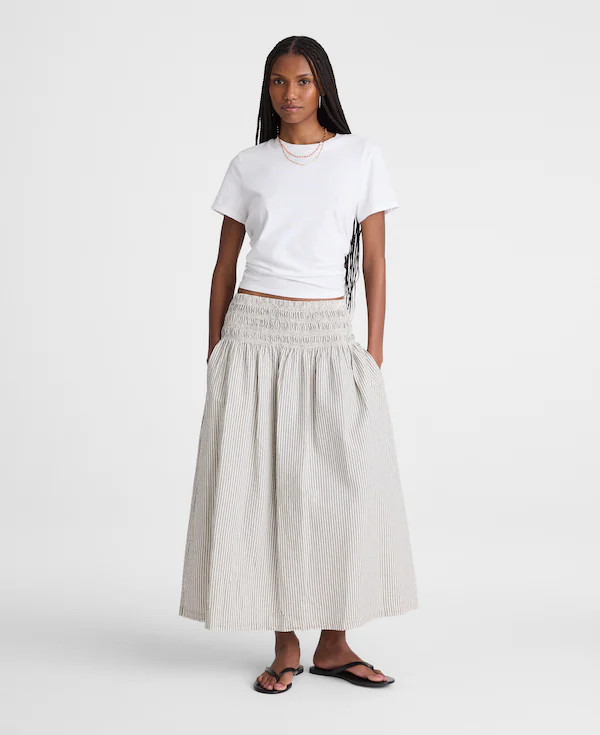 Sophia Midi Skirt in Seersucker | Madewell