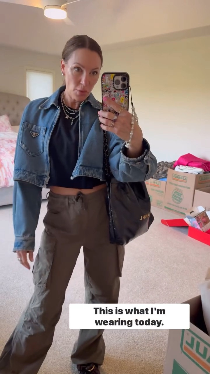 Hair day! Love these cargo pants paired with. Cropped t-shirt. Jacket is Prada 

Ootd, casual ootd 

#LTKStyleTip #LTKOver40 #LTKSummerEdit