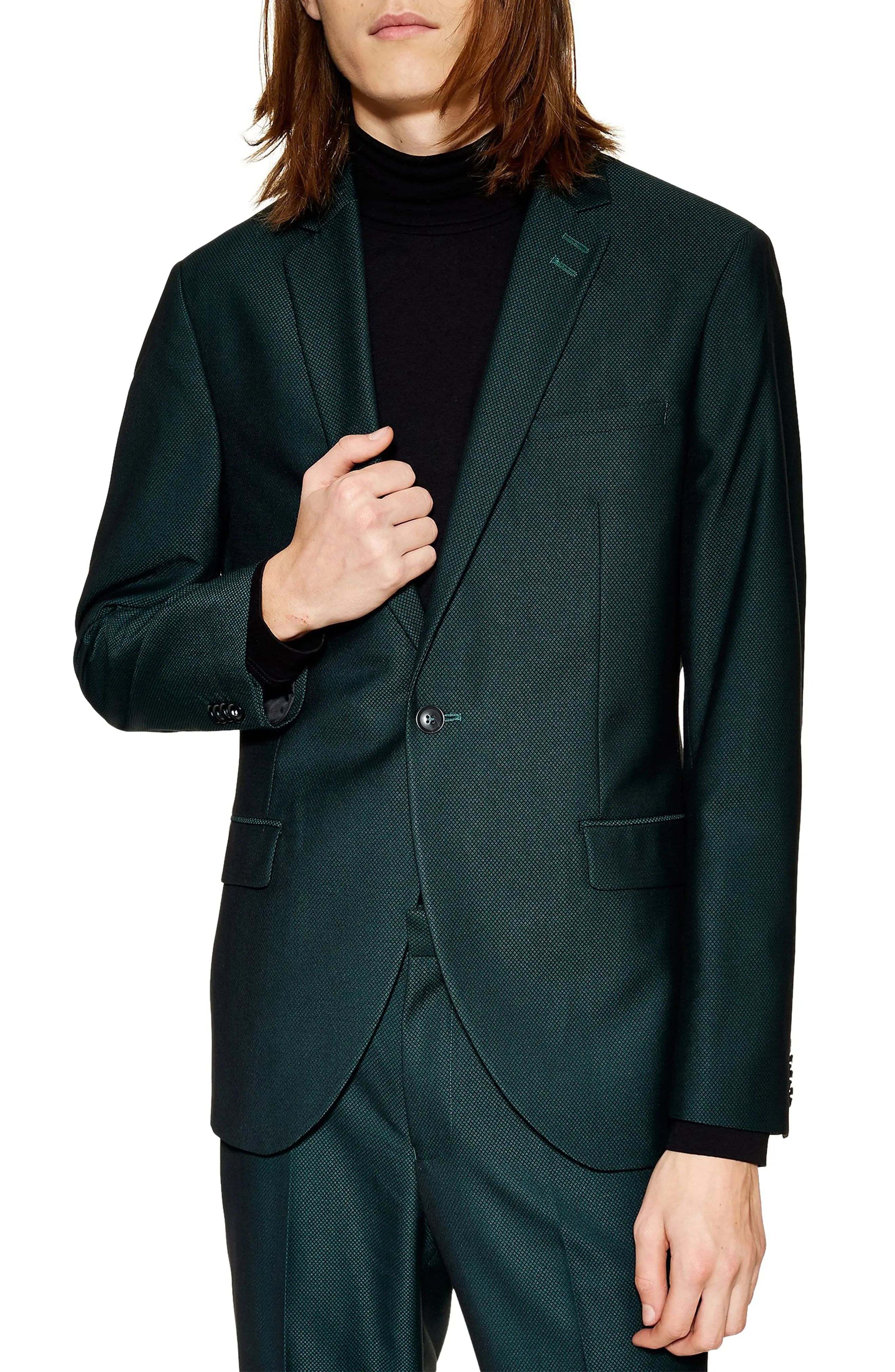 Men's Topman Banbury Slim Fit Suit Jacket, Size 34R - Green | Nordstrom