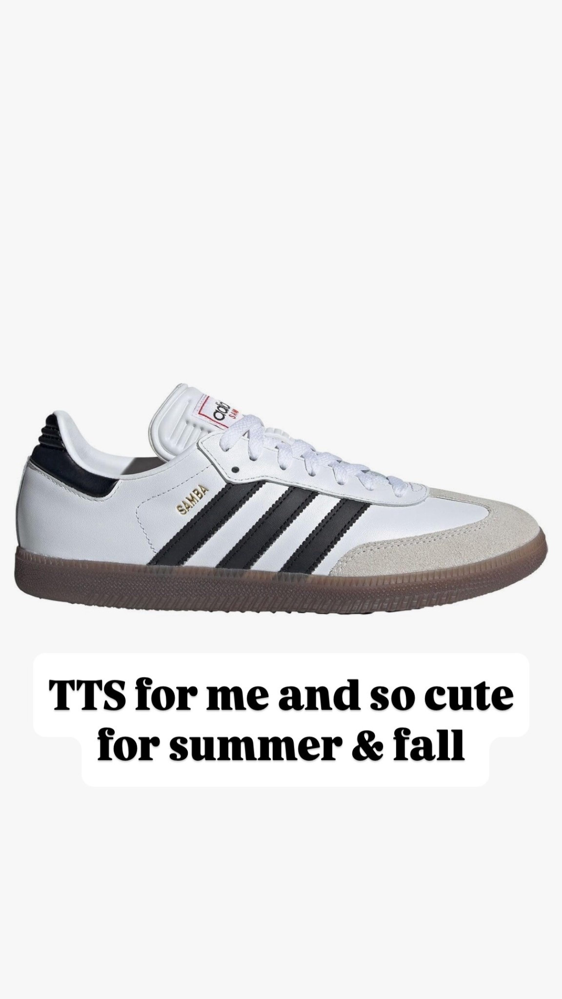 Adidas samba sneakers are TTS and so comfy! Travel shoes. Travel sneakers. White sneakers. Neutral sneakers. Summer shoes. Fall shoes. Travel outfit. Travel style.

#LTKShoeCrush #LTKTravel #LTKFindsUnder100