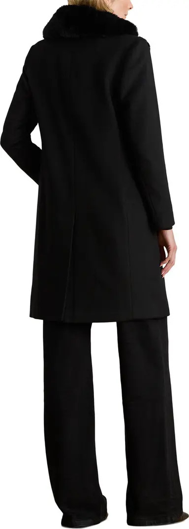 Lauren Ralph Lauren Faux Fur Trim Reefer Jacket | Nordstrom | Nordstrom