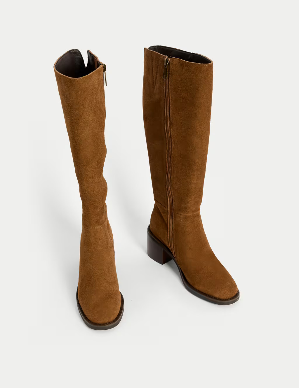 Suede Block Heel Knee High Boots | Marks & Spencer (UK)