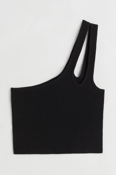 New ArrivalFitted, cropped, one-shoulder top in a ribbed viscose blend. One wide shoulder strap w... | H&M (US + CA)