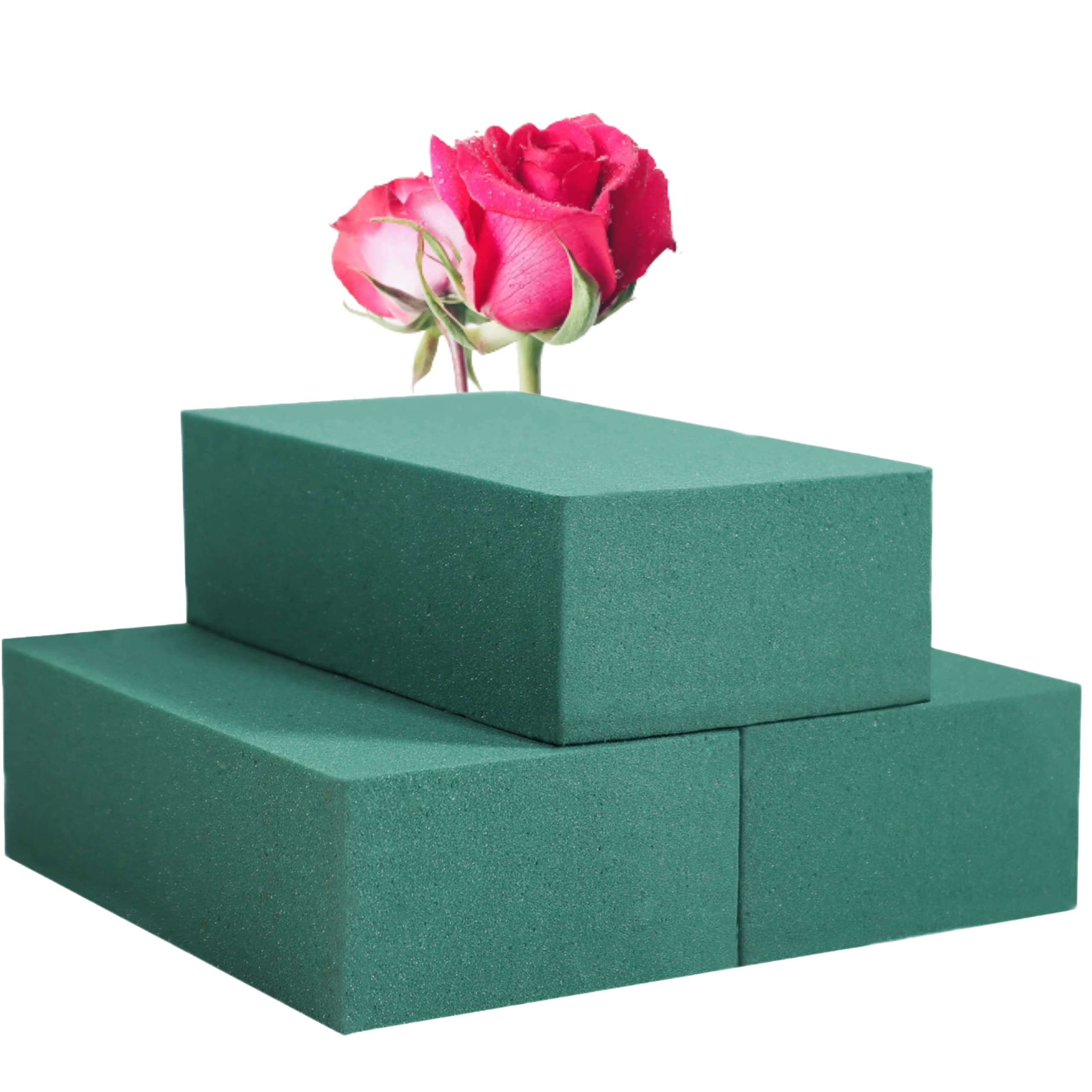 FLOFARE Pack of 3 Floral Foam Blocks Each (5.5"L x 3.1"W x 1.7"H) Green Wet & Dry Flower Foam for... | Amazon (US)
