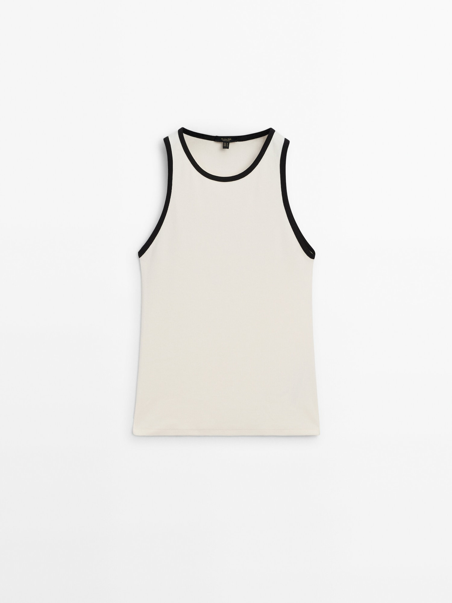 Contrast ribbed top | Massimo Dutti UK