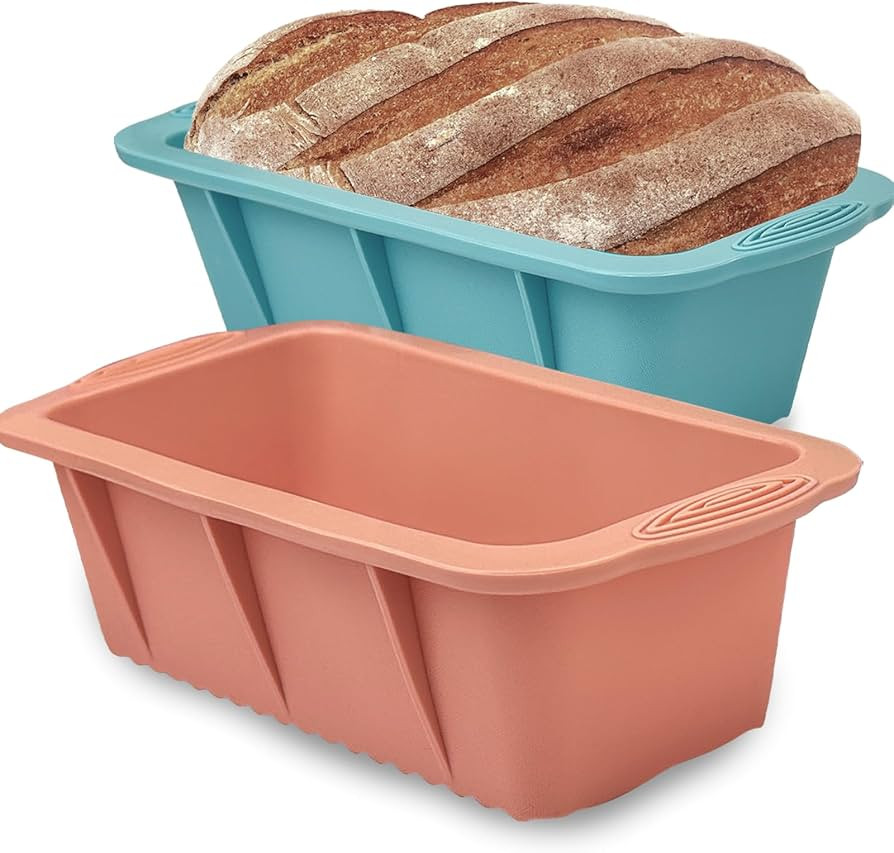 Silicone Bread Loaf Pan, 2 PCS Rectangular Non-Stick Baking Mold Pans for Oven, Bread, Cake, Easy... | Amazon (US)
