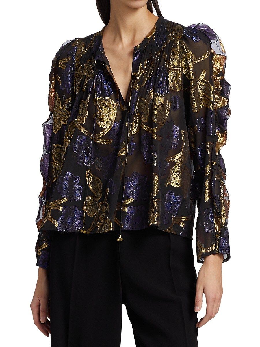 Sea Women's Pintuck Puff-Sleeve Blouse - Black - Size XS | Saks Fifth Avenue OFF 5TH