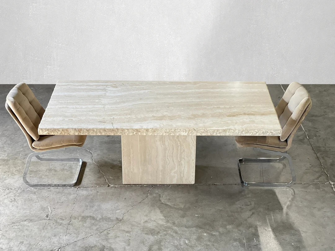 Live Edge Italian Travertine Dining Table | Etsy (US)