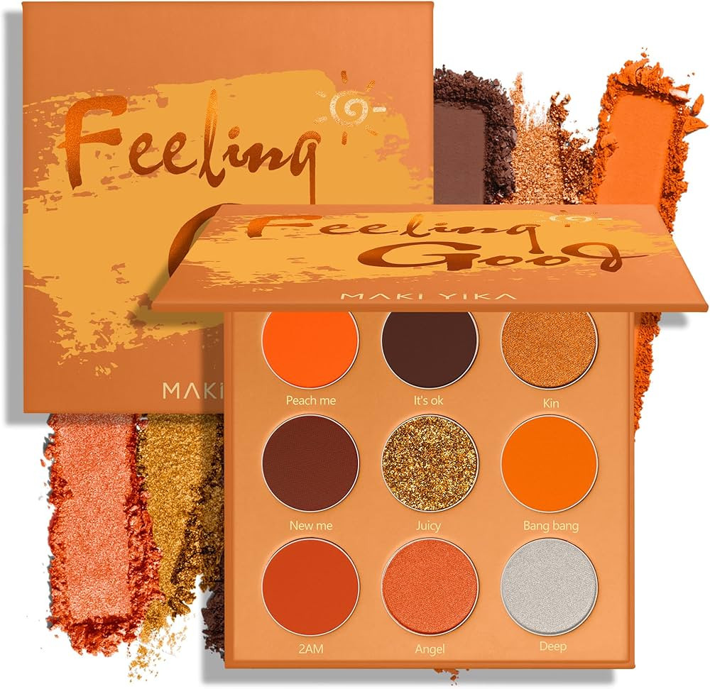 Amazon.com : Orange Eyeshadow Palette Long Lasting Orange Eye Shadow for Women High Pigmented 9 C... | Amazon (US)
