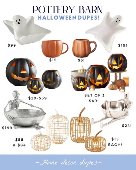 It’s officially time to start prepping for Halloween!! 🎃🕸🍂 so I thought I do a Pottery Barn Halloween DUPES roundup!! 

And I was surprised to find so many good ones out there!! Even more linked!! 👻

Ghost, jack-o-lantern, skeleton, skull, pumpkin, mug, serveware 

#LTKSeasonal #LTKunder50 #LTKHalloween