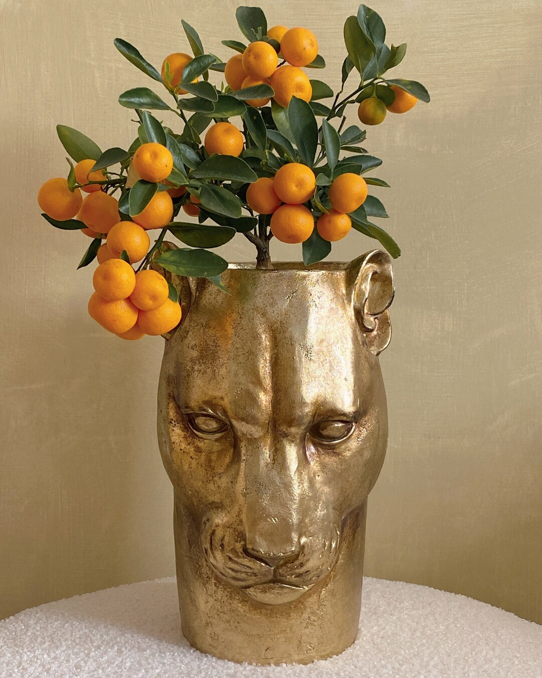 Gold Leopard Vase, Leopard Head Flower Vase, Planter, Luxe, Gold Accent Decor, Statement Piece, H... | Etsy (US)