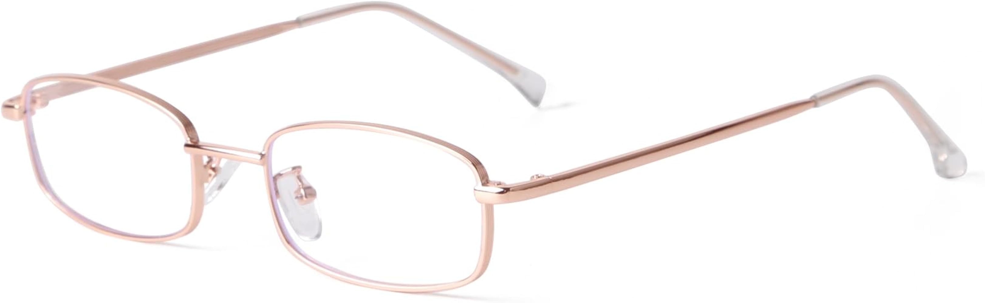 ADE WU Fashion Glasses for Woman Men, Y2k Rectangle Blue Light Glasses 90s Metal Gold Silver Blac... | Amazon (US)