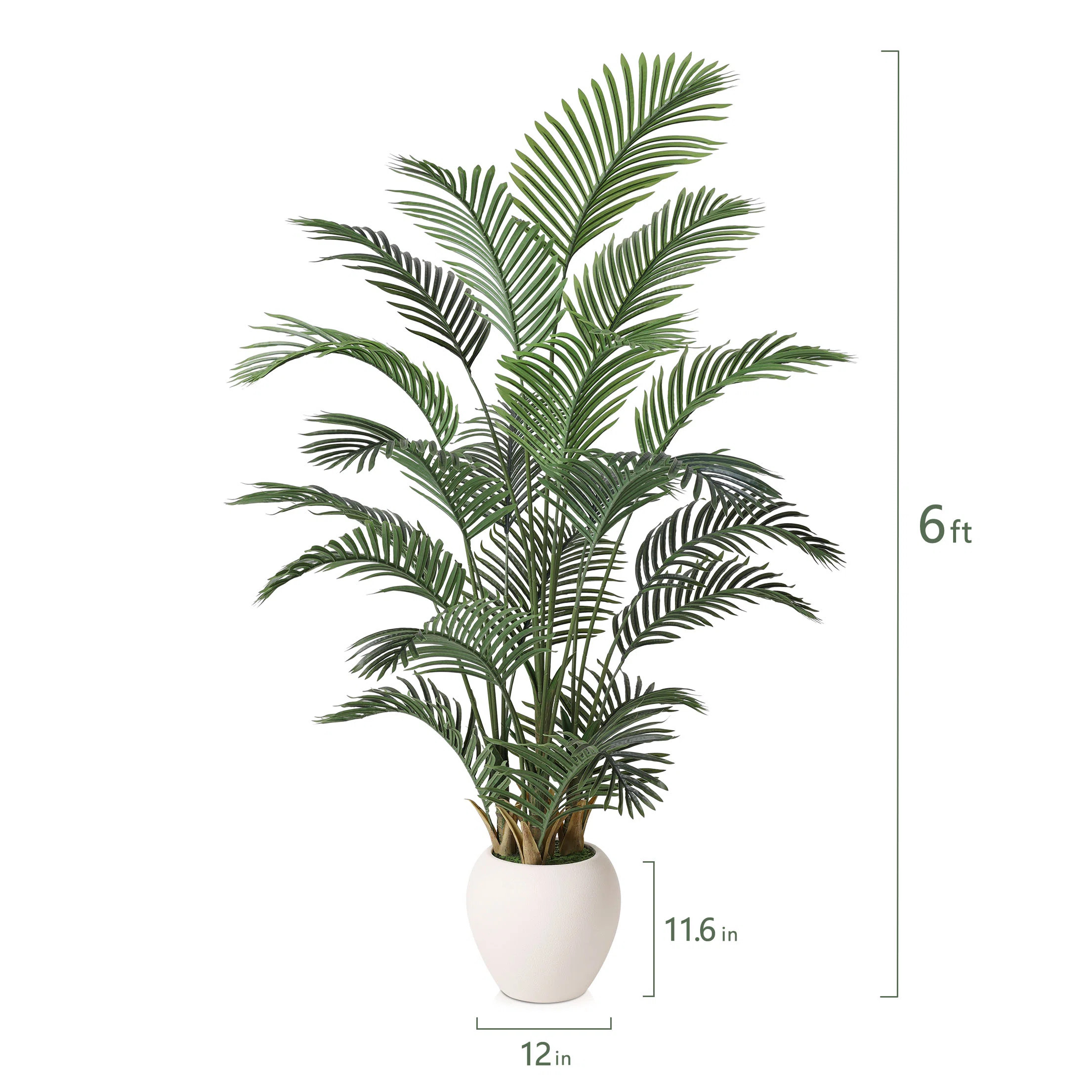 Primrue Adcock Artificial Phoenix Palm Tree For Home Decor - Tropical Realistic Tall Floor Potted... | Wayfair North America