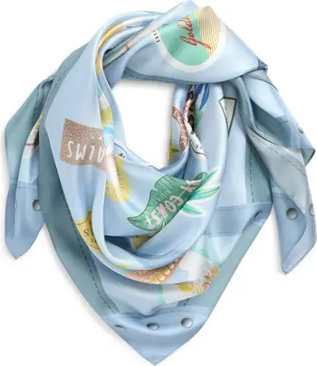 Travel Stickers Silk Square Scarf | Nordstrom