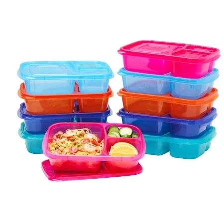 EasyLunchboxes® - Bento Lunch Boxes - Reusable 3-Compartment Food Containers for School Work and Tra | Walmart (US)