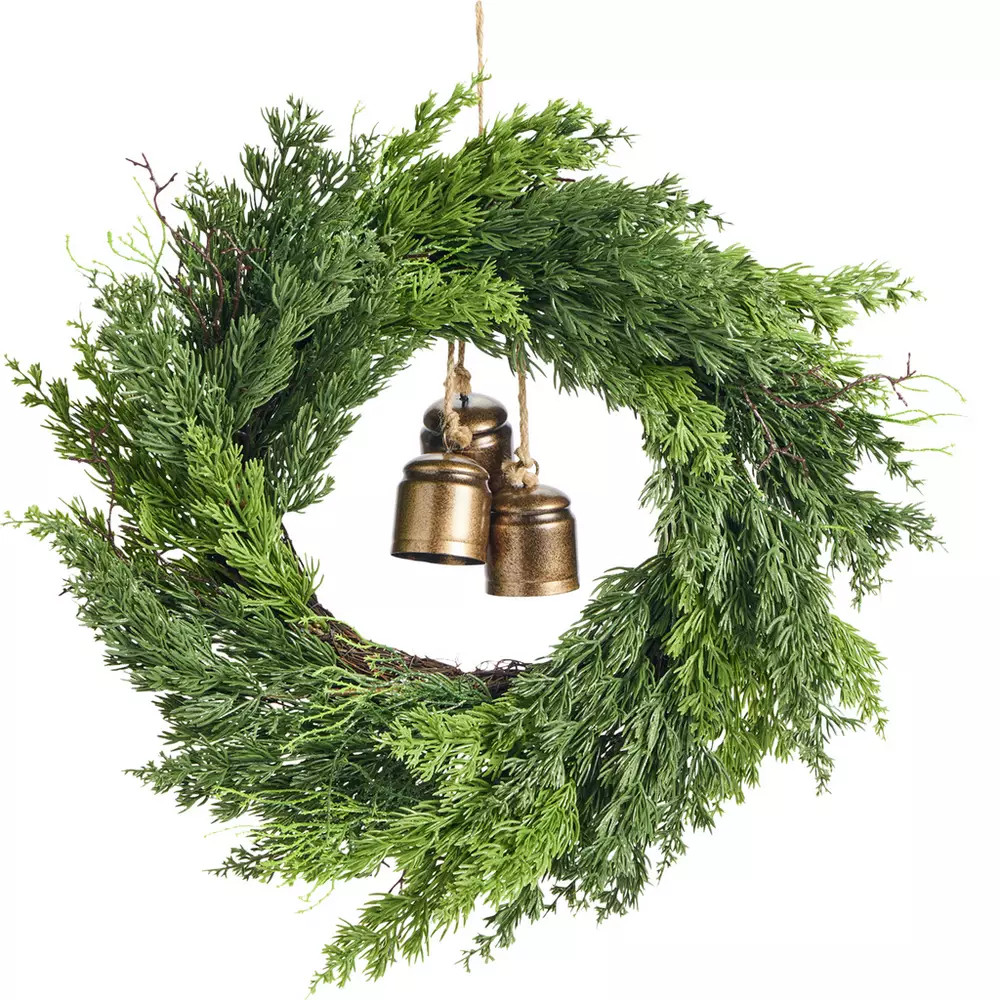 Buy Habitat Cedar & Bells Christmas Wreath | Christmas wreaths and garlands | Habitat | Habitat UK