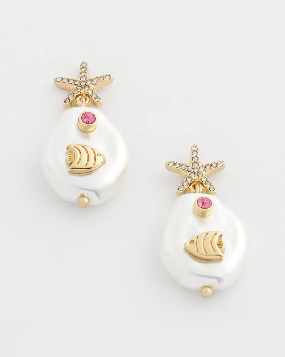 No Droop® Pearl-Effect Starfish Earrings | Chico's